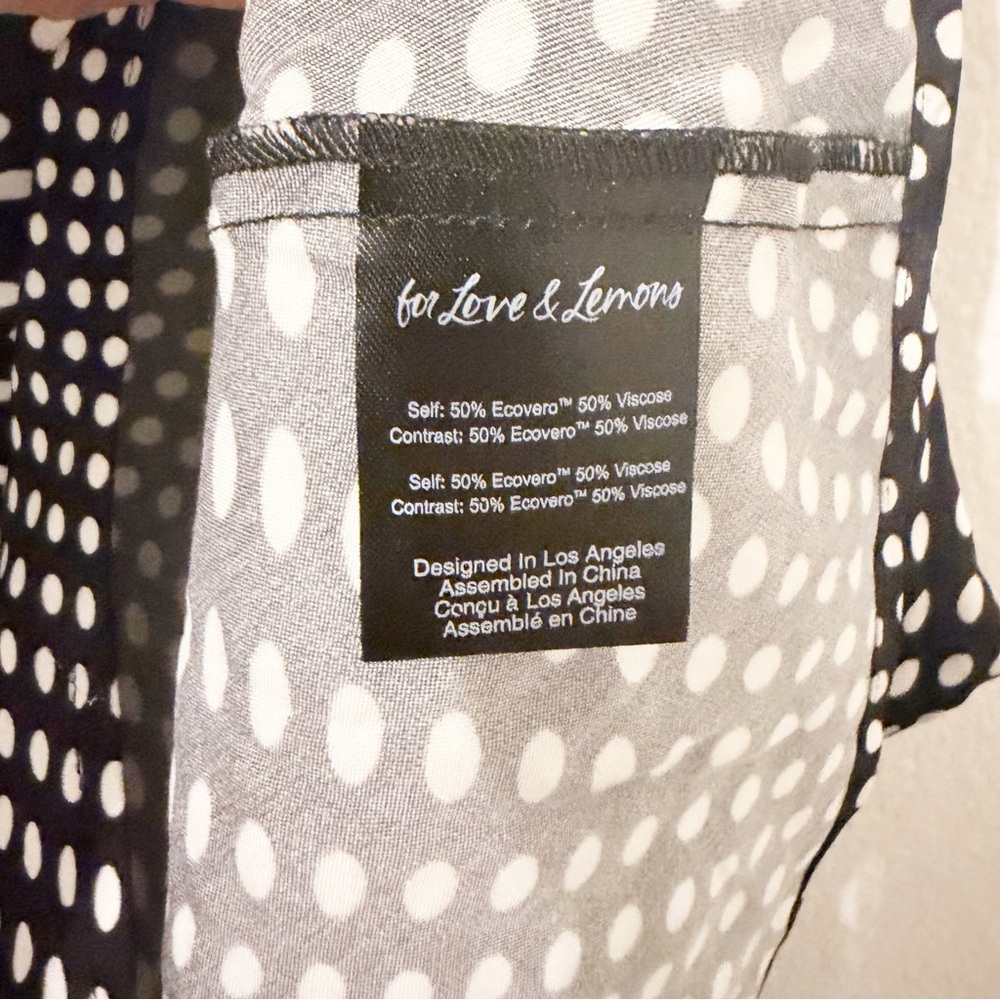 For Love & Lemons Anya Mini Dress Polka Dot Floral Satin Size Small S - Picture 6 of 7